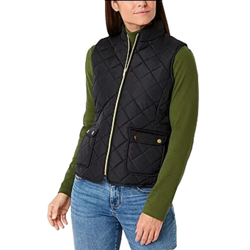 NWT St Johns Bay Women's Quilted Vest Medium Black Outdoors Hiking Classic